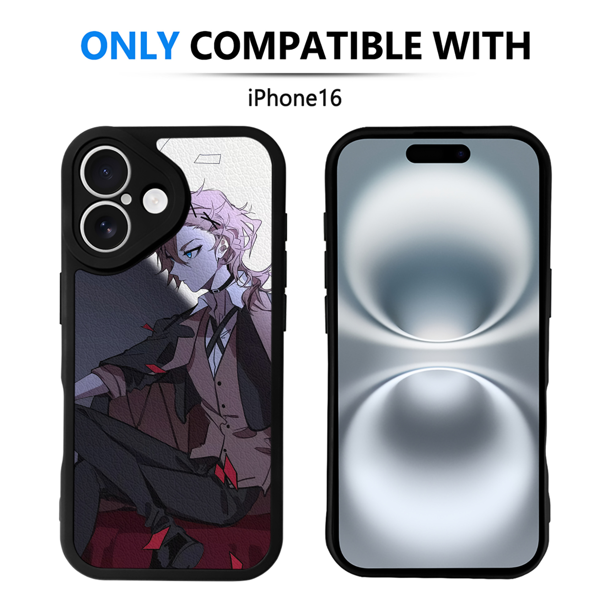 （画像用） 文豪ストレイドッグス Bungo Stray Dogs 【iPhone 16シリーズ対応】シリコンスマホケース（レザー調） 材質：シリコン